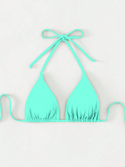 Women's Halter Triangle Bikini Top Tie Back Bathing Suit Top Sexy Swimwear for Women