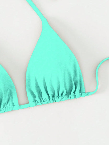 Women's Halter Triangle Bikini Top Tie Back Bathing Suit Top Sexy Swimwear for Women