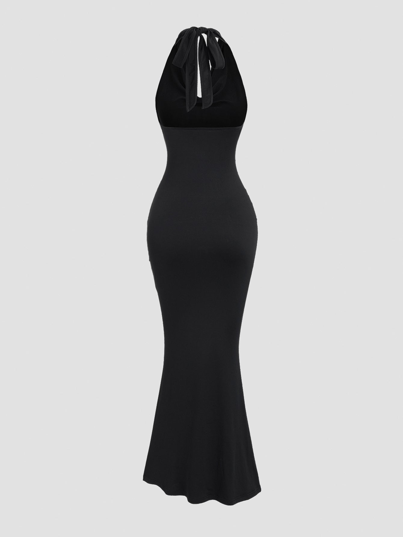 Halter Tie Maxi Dresses Elegant Classy Backless Cowl Neck Evening Gowns Formal Cocktail Ruched Dress